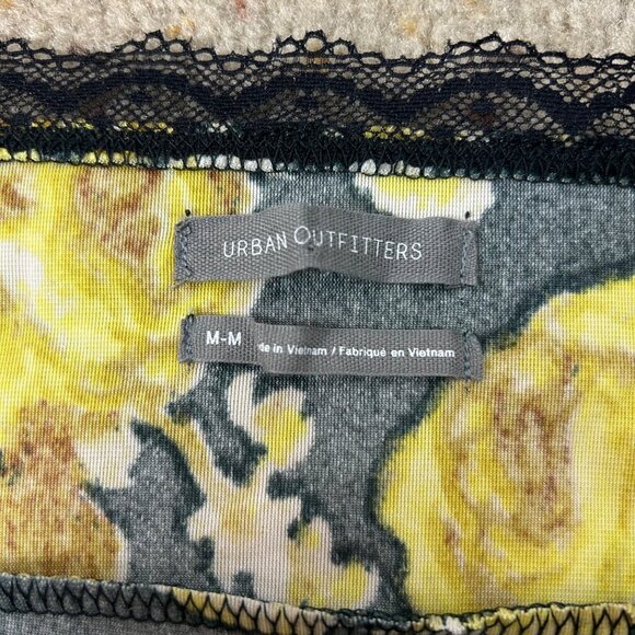 Urban Outfitters Floral Velvet Slip Dress Lace Trim Mini Boho Size Medium Women' - Picture 5 of 5